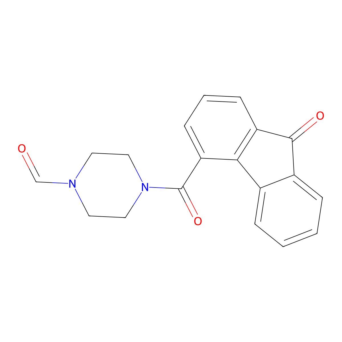 4-(9-Oxofluorene-4-carbonyl)piperazine-1-carbaldehyde molecular structure, CAS 488088-85-3