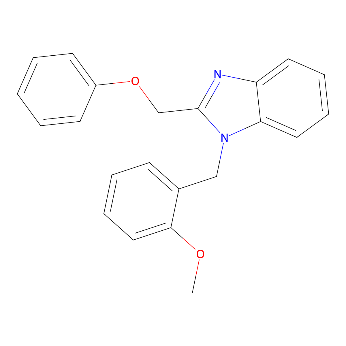1-(2-methoxybenzyl)-2-(phenoxymethyl)-1H-benzimidazole molecular structure, CAS 488088-94-4