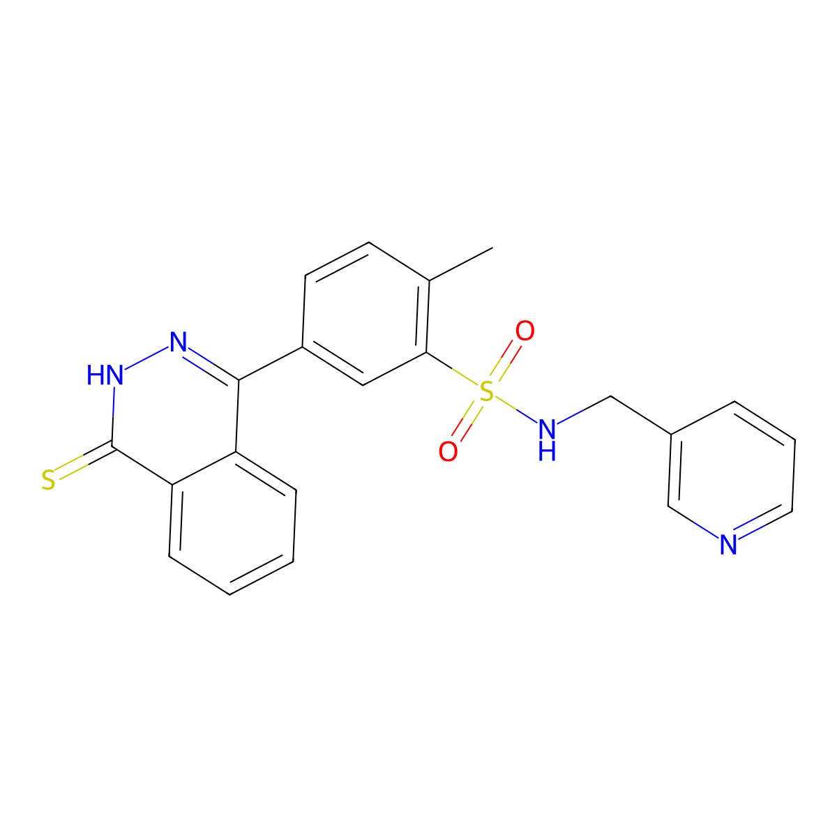 2-methyl-N-(pyridin-3-ylmethyl)-5-(4-sulfanylphthalazin-1-yl)benzenesulfonamide molecular structure, CAS 488089-74-3