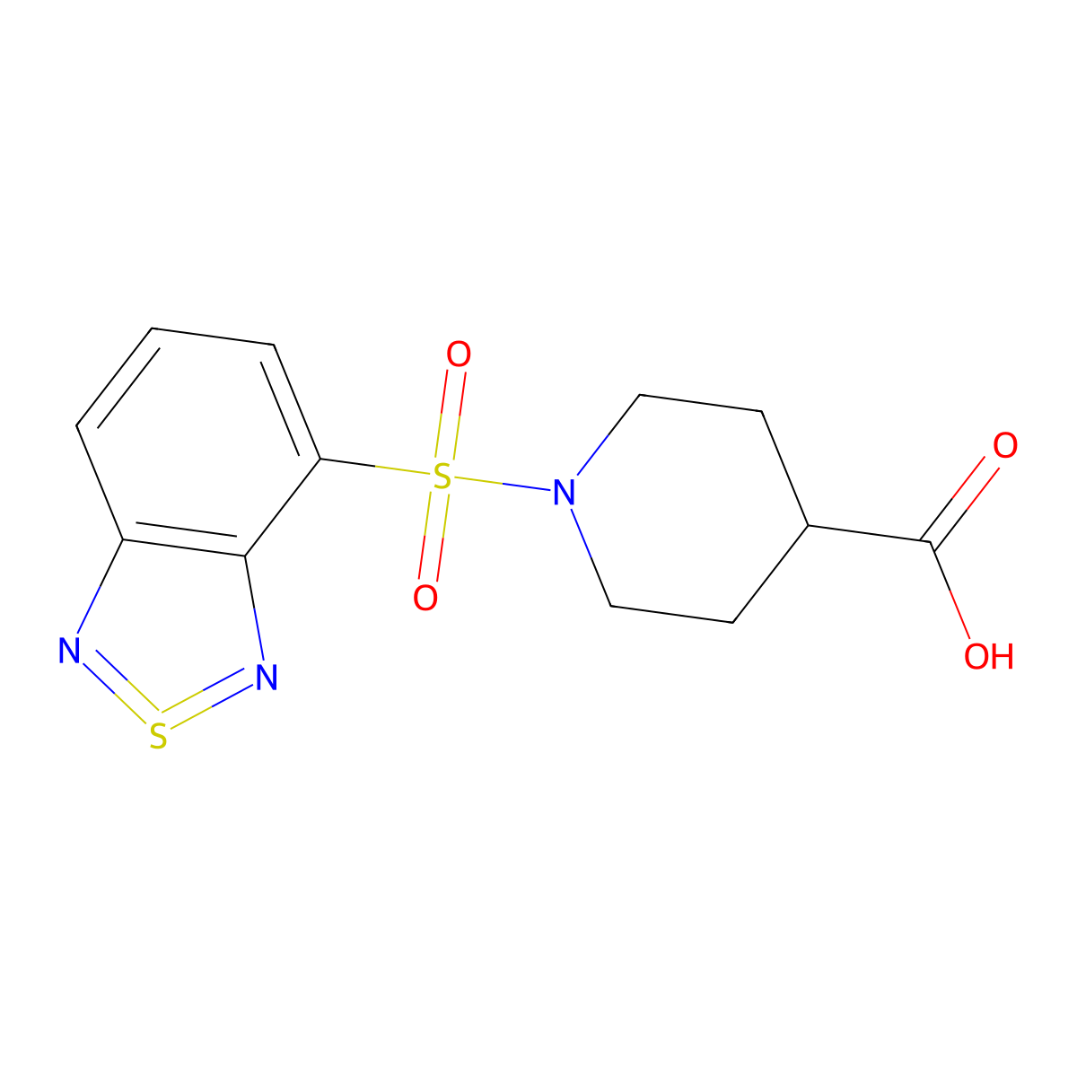 1-(2,1,3-Benzothiadiazol-4-ylsulfonyl)piperidine-4-carboxylic acid molecular structure, CAS 488090-09-1