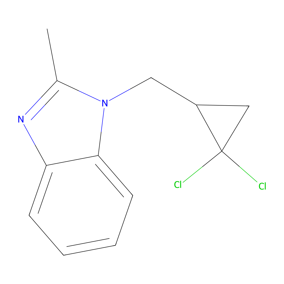 1-[(2,2-Dichlorocyclopropyl)methyl]-2-methylbenzimidazole molecular structure, CAS 488093-82-9