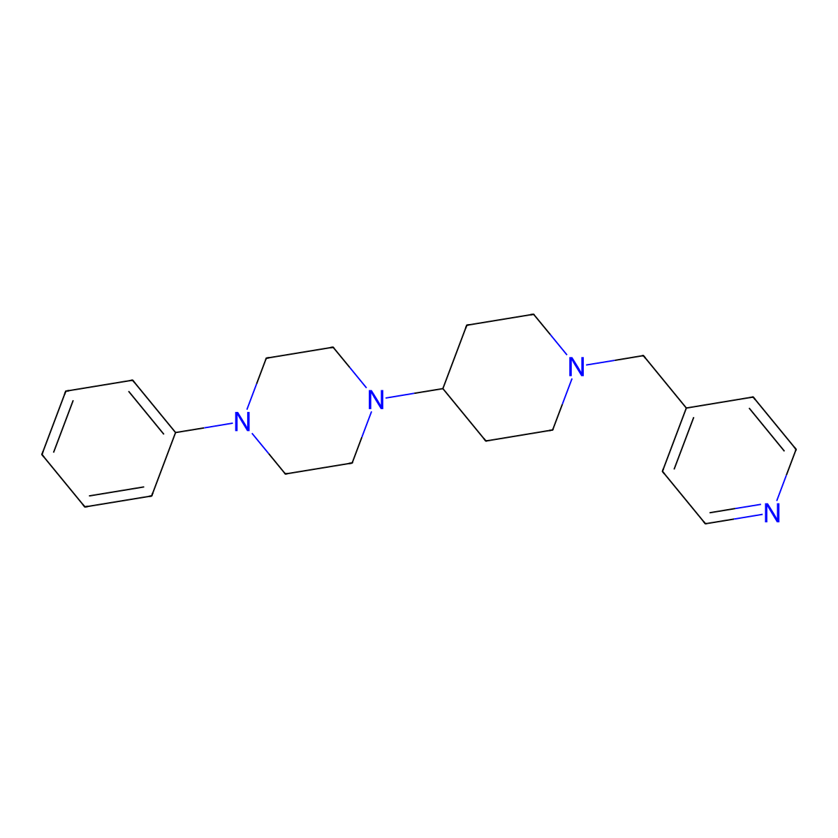 1-Phenyl-4-[1-(4-pyridinylmethyl)-4-piperidinyl]piperazine molecular structure, CAS 488094-56-0