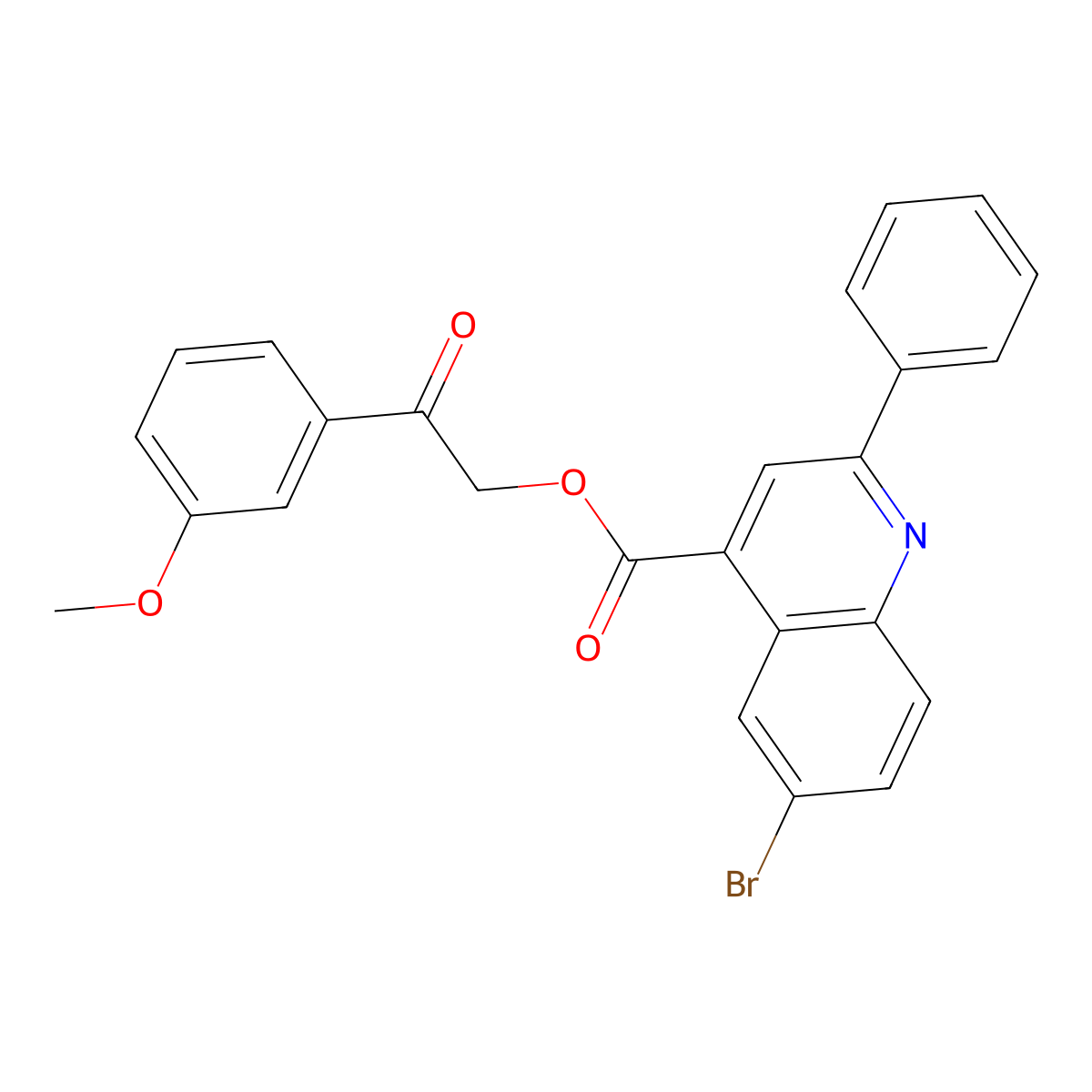 2-(3-Methoxyphenyl)-2-oxoethyl 6-bromo-2-phenylquinoline-4-carboxylate molecular structure, CAS 488094-70-8
