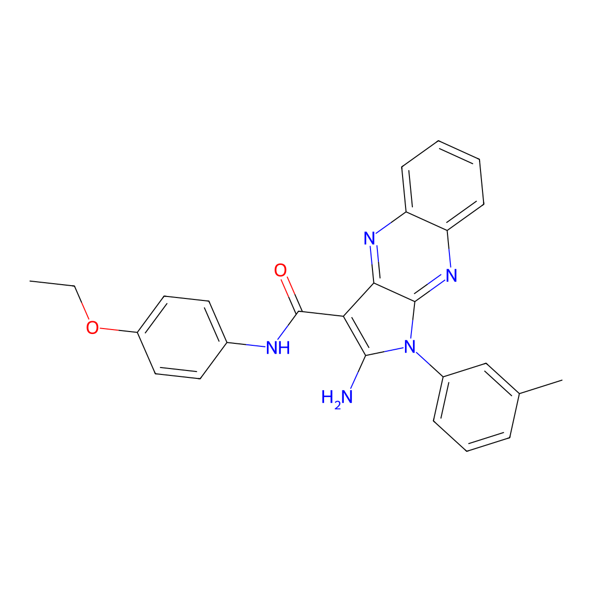 2-amino-N-(4-ethoxyphenyl)-1-(3-methylphenyl)-1H-pyrrolo[2,3-b]quinoxaline-3-carboxamide molecular structure, CAS 488094-79-7