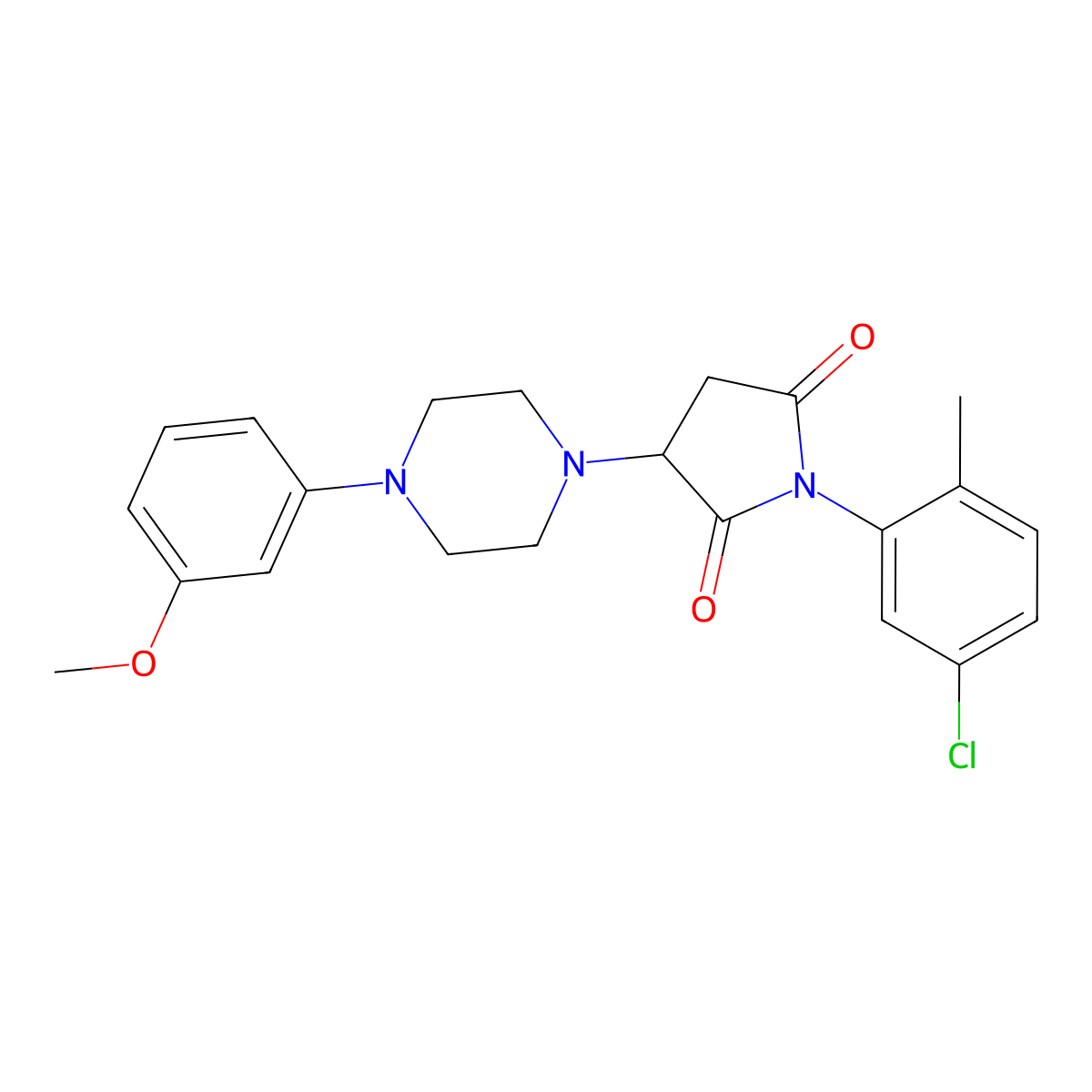 1-(5-Chloro-2-methylphenyl)-3-[4-(3-methoxyphenyl)piperazin-1-yl]pyrrolidine-2,5-dione molecular structure, CAS 488094-94-6