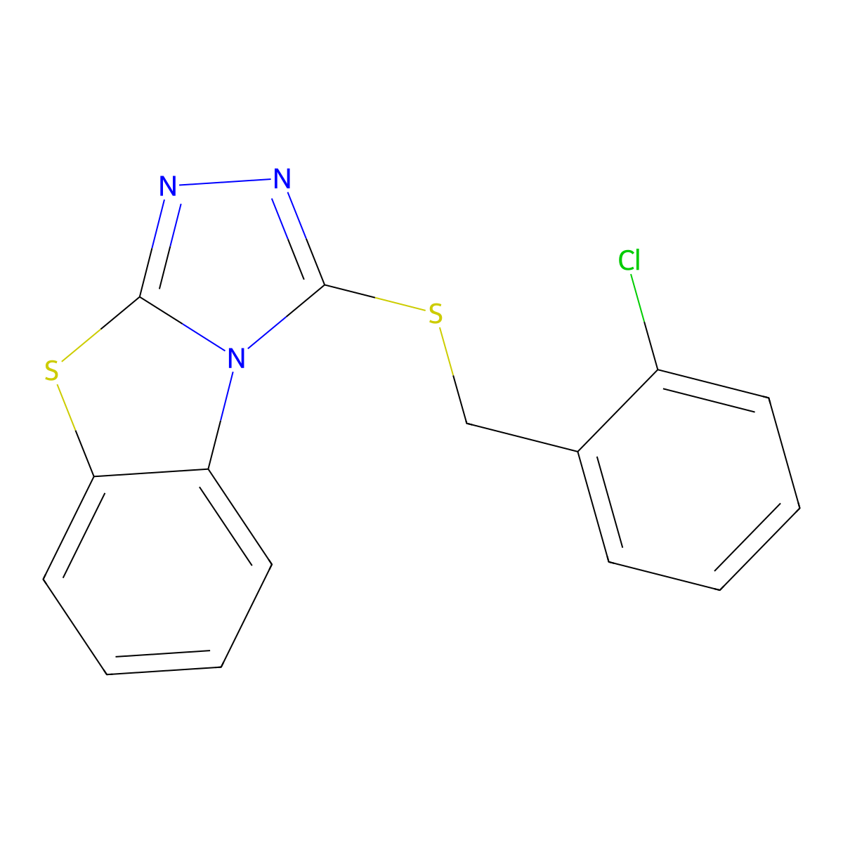 2-Chlorobenzyl [1,2,4]triazolo[3,4-b][1,3]benzothiazol-3-yl sulfide molecular structure, CAS 488095-14-3