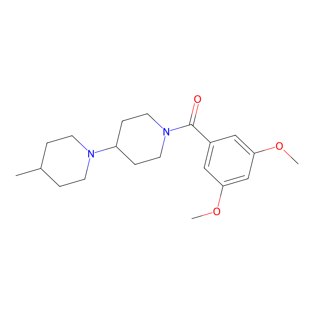 (3,5-Dimethoxyphenyl)-[4-(4-methylpiperidin-1-yl)piperidin-1-yl]methanone molecular structure, CAS 488095-41-6