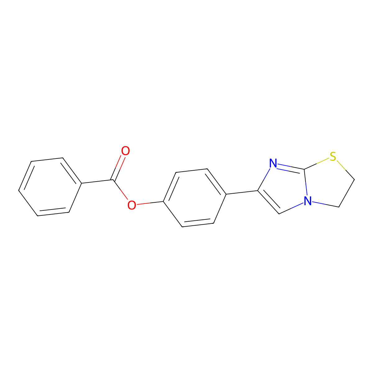4-(2,3-Dihydroimidazo[2,1-b][1,3]thiazol-6-yl)phenyl benzoate molecular structure, CAS 488095-46-1