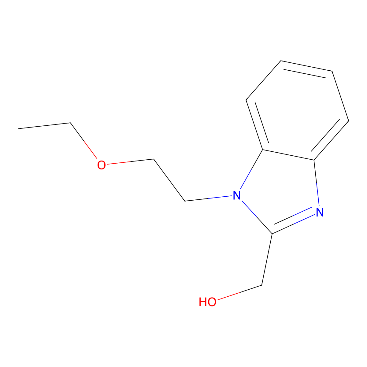 [1-(2-Ethoxyethyl)benzimidazol-2-yl]methanol molecular structure, CAS 488095-89-2