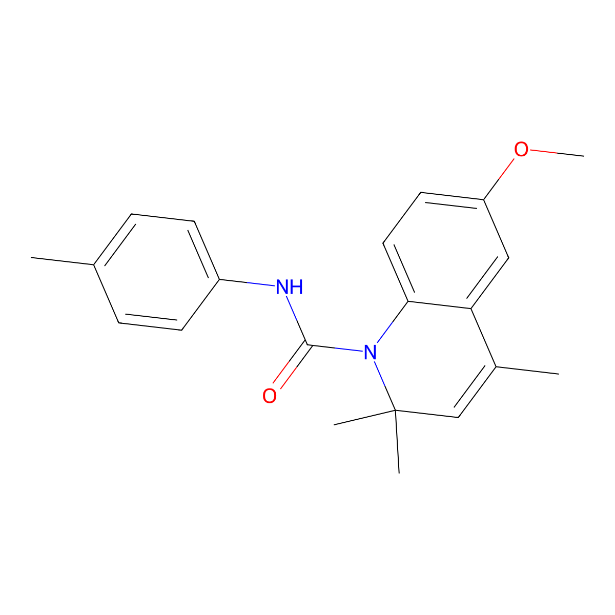 6-methoxy-2,2,4-trimethyl-N-(4-methylphenyl)quinoline-1(2H)-carboxamide molecular structure, CAS 488096-42-0