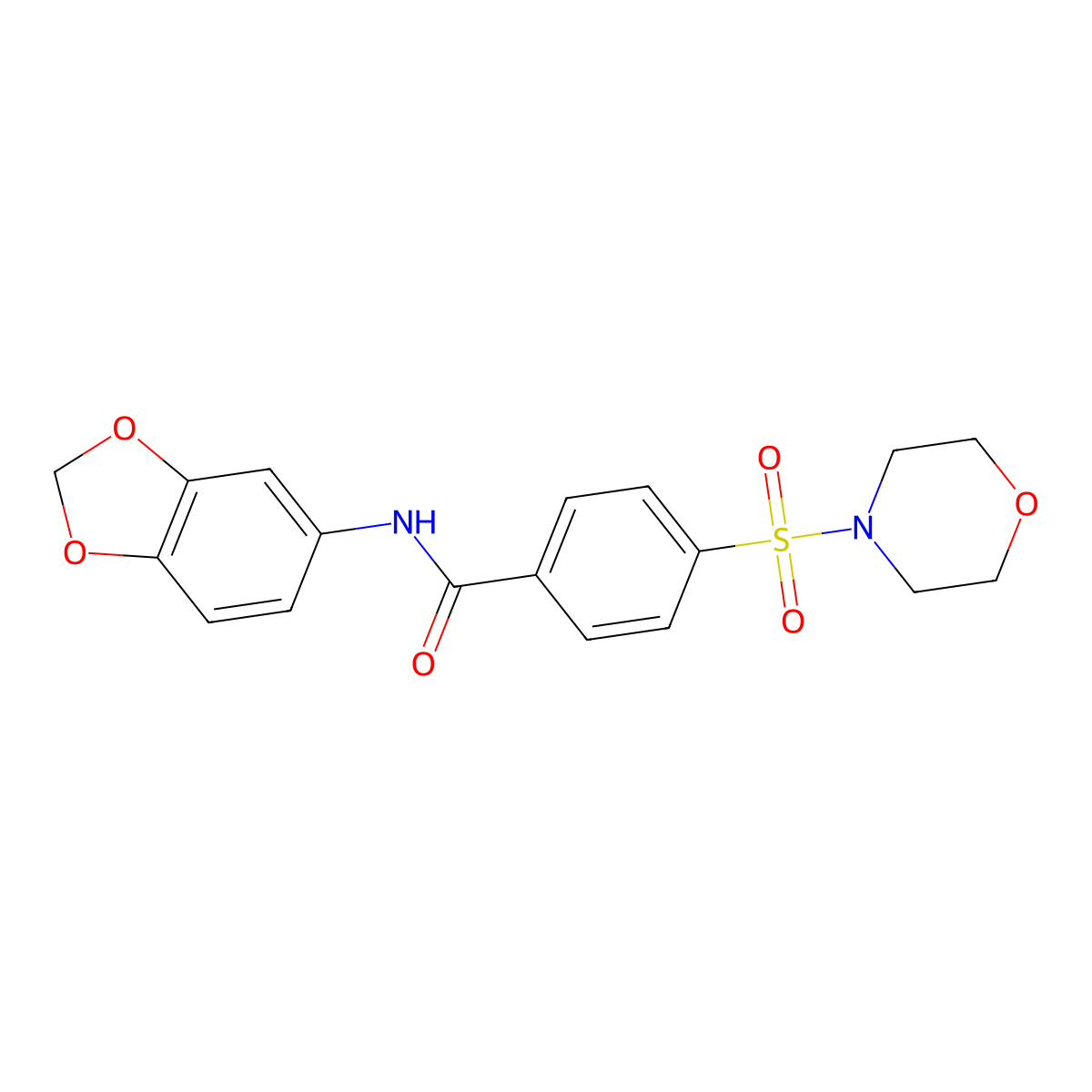 N-(1,3-benzodioxol-5-yl)-4-(morpholin-4-ylsulfonyl)benzamide molecular structure, CAS 488096-97-5