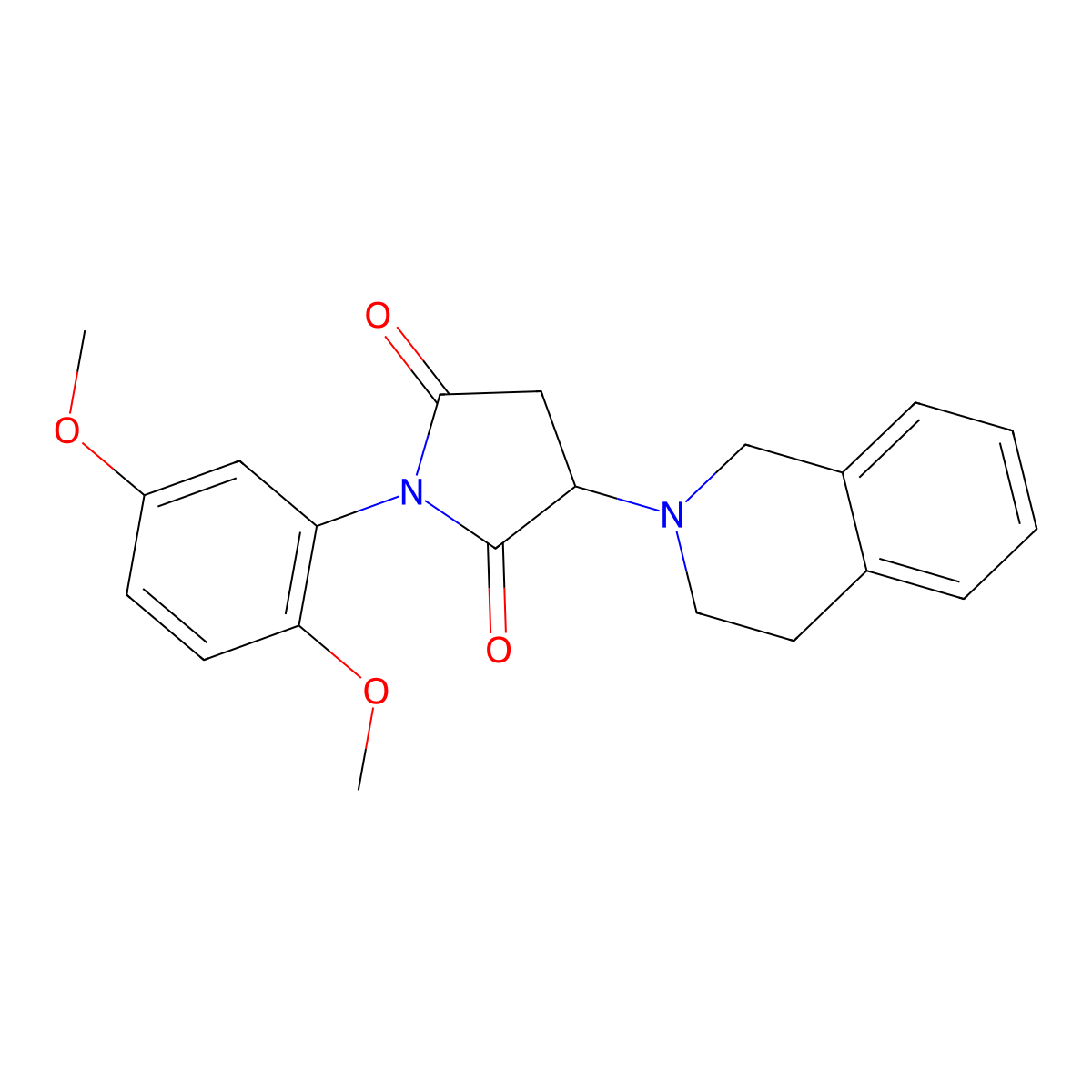 3-(3,4-dihydroisoquinolin-2(1H)-yl)-1-(2,5-dimethoxyphenyl)pyrrolidine-2,5-dione molecular structure, CAS 488100-32-9