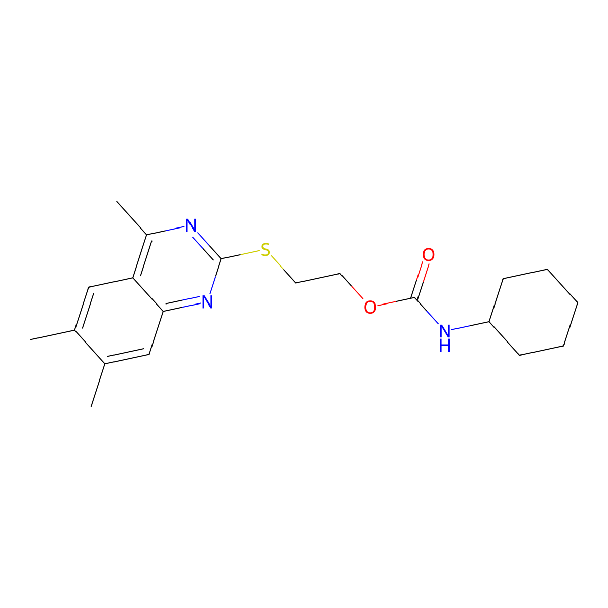 2-[(4,6,7-Trimethylquinazolin-2-yl)sulfanyl]ethyl cyclohexylcarbamate molecular structure, CAS 488100-79-4