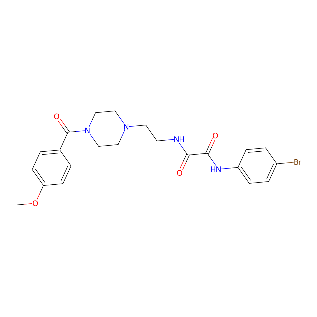 N'-(4-bromophenyl)-N-[2-[4-(4-methoxybenzoyl)piperazin-1-yl]ethyl]oxamide molecular structure, CAS 488100-86-3