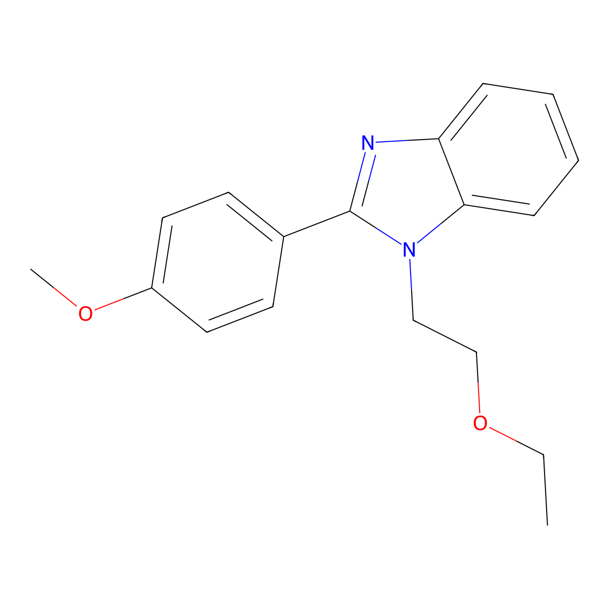 1-(2-Ethoxyethyl)-2-(4-methoxyphenyl)benzimidazole molecular structure, CAS 488101-45-7