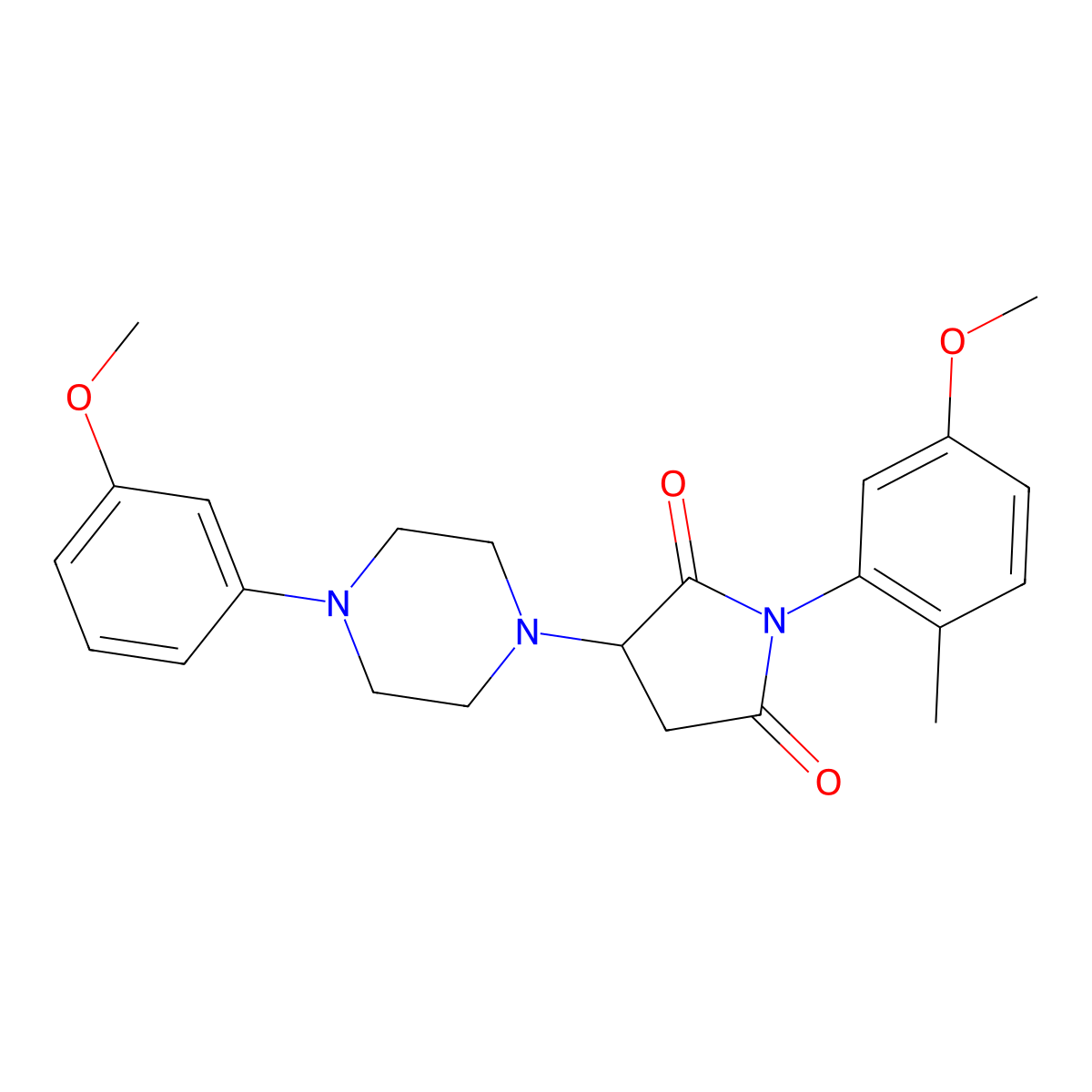 1-(5-Methoxy-2-methylphenyl)-3-[4-(3-methoxyphenyl)piperazin-1-yl]pyrrolidine-2,5-dione molecular structure, CAS 488101-82-2