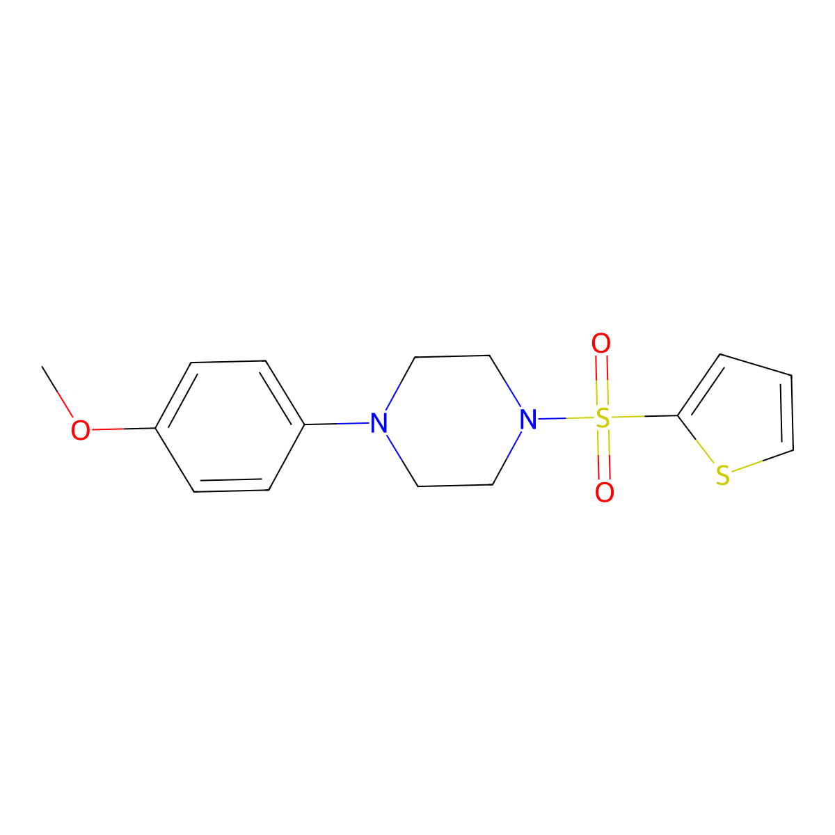 1-(4-Methoxyphenyl)-4-thiophen-2-ylsulfonylpiperazine molecular structure, CAS 488102-33-6