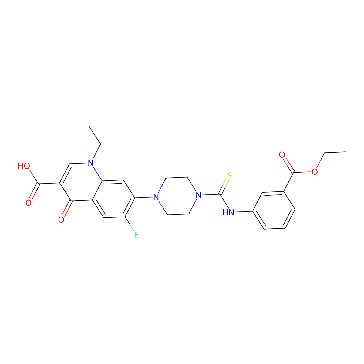 7-[4-[(3-Ethoxycarbonylphenyl)carbamothioyl]piperazin-1-yl]-1-ethyl-6-fluoro-4-oxoquinoline-3-carboxylic acid molecular structure, CAS 488102-78-9