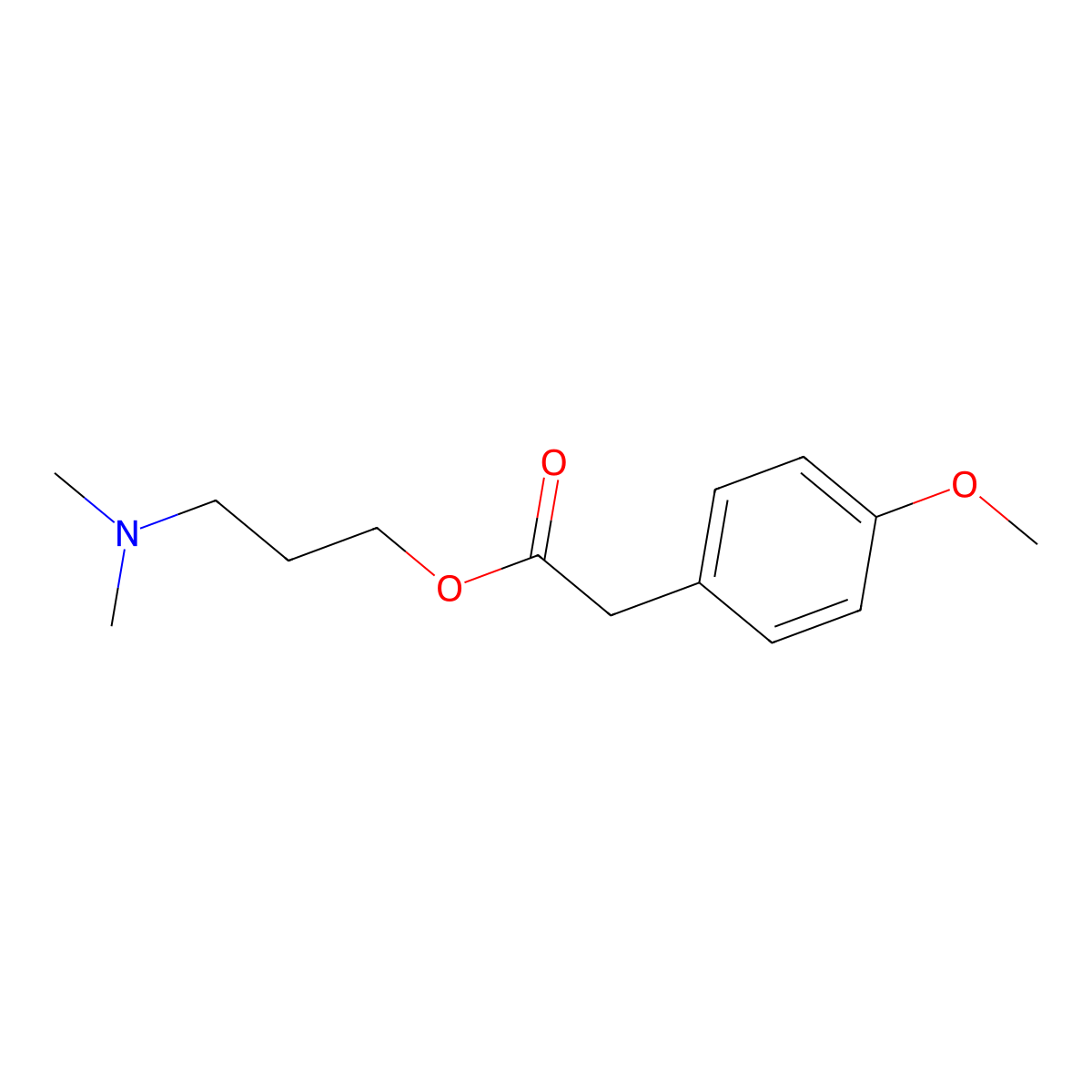 3-(Dimethylamino)propyl (4-methoxyphenyl)acetate molecular structure, CAS 488103-49-7