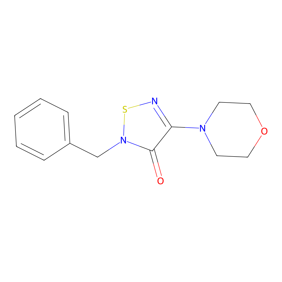 2-Benzyl-4-morpholin-4-yl-1,2,5-thiadiazol-3-one molecular structure, CAS 488103-53-3