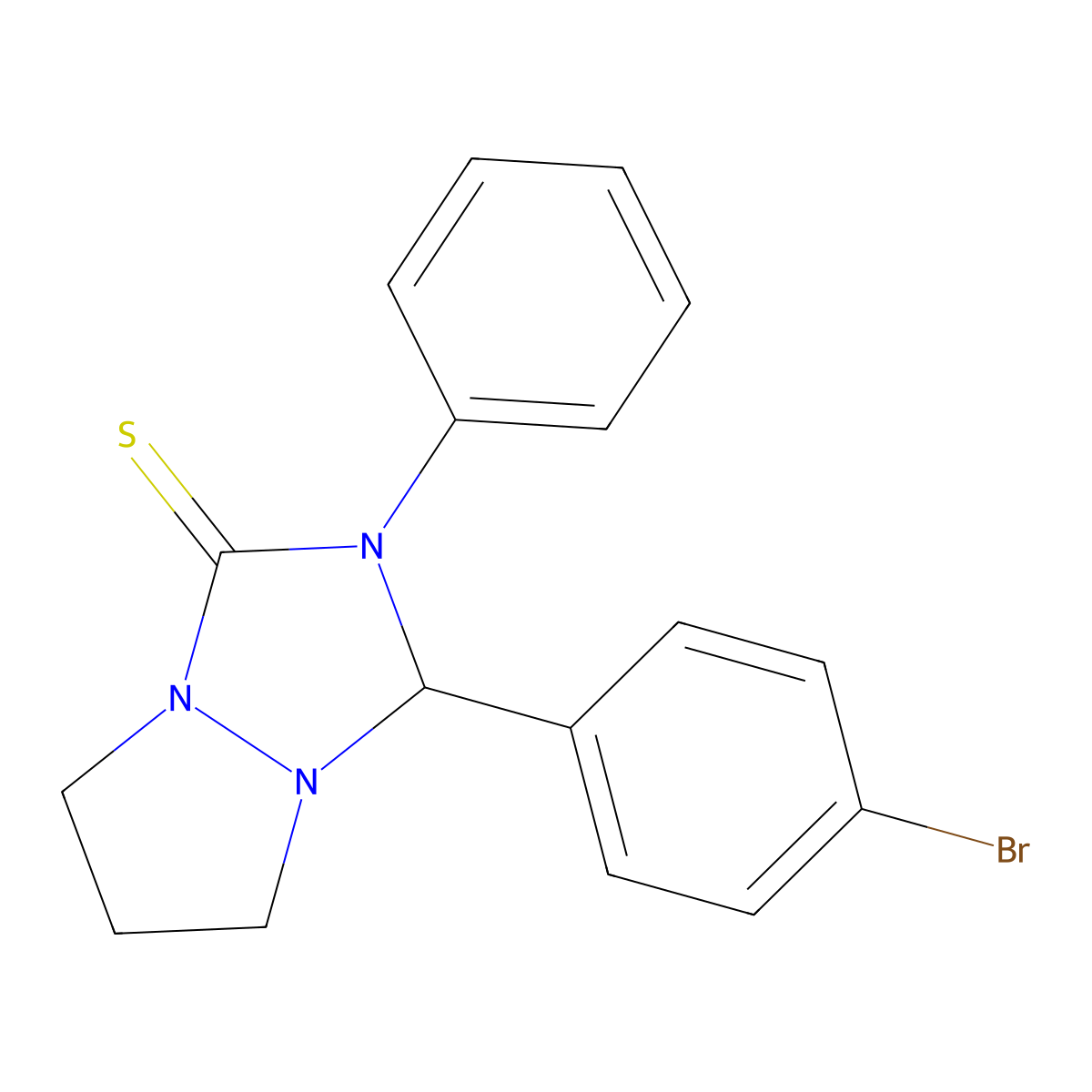 1-(4-Bromophenyl)-2-phenyl-1,5,6,7-tetrahydropyrazolo[1,2-a][1,2,4]triazole-3-thione molecular structure, CAS 488107-51-3
