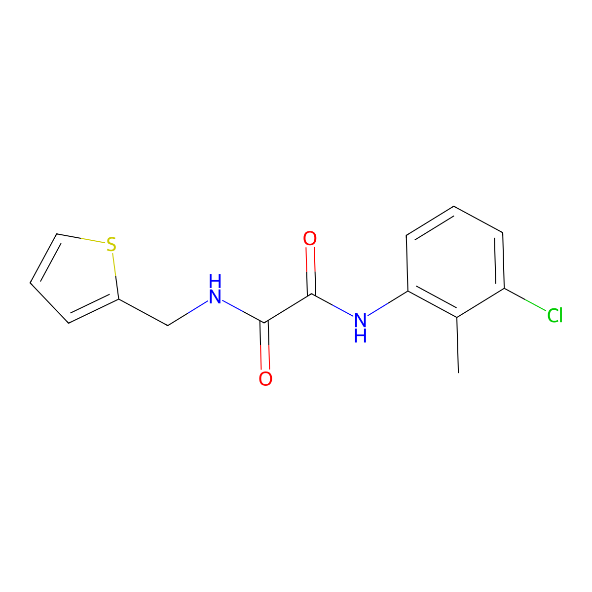 N~1~-(3-chloro-2-methylphenyl)-N~2~-(2-thienylmethyl)ethanediamide molecular structure, CAS 488107-93-3