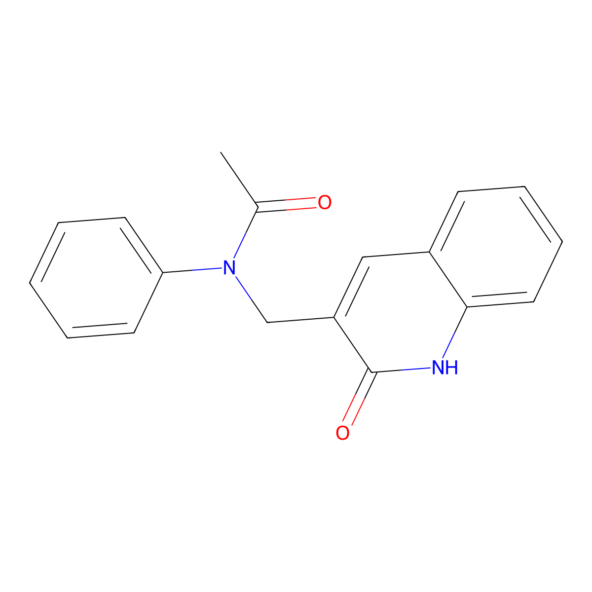 N-[(2-oxo-1H-quinolin-3-yl)methyl]-N-phenylacetamide molecular structure, CAS 488108-22-1