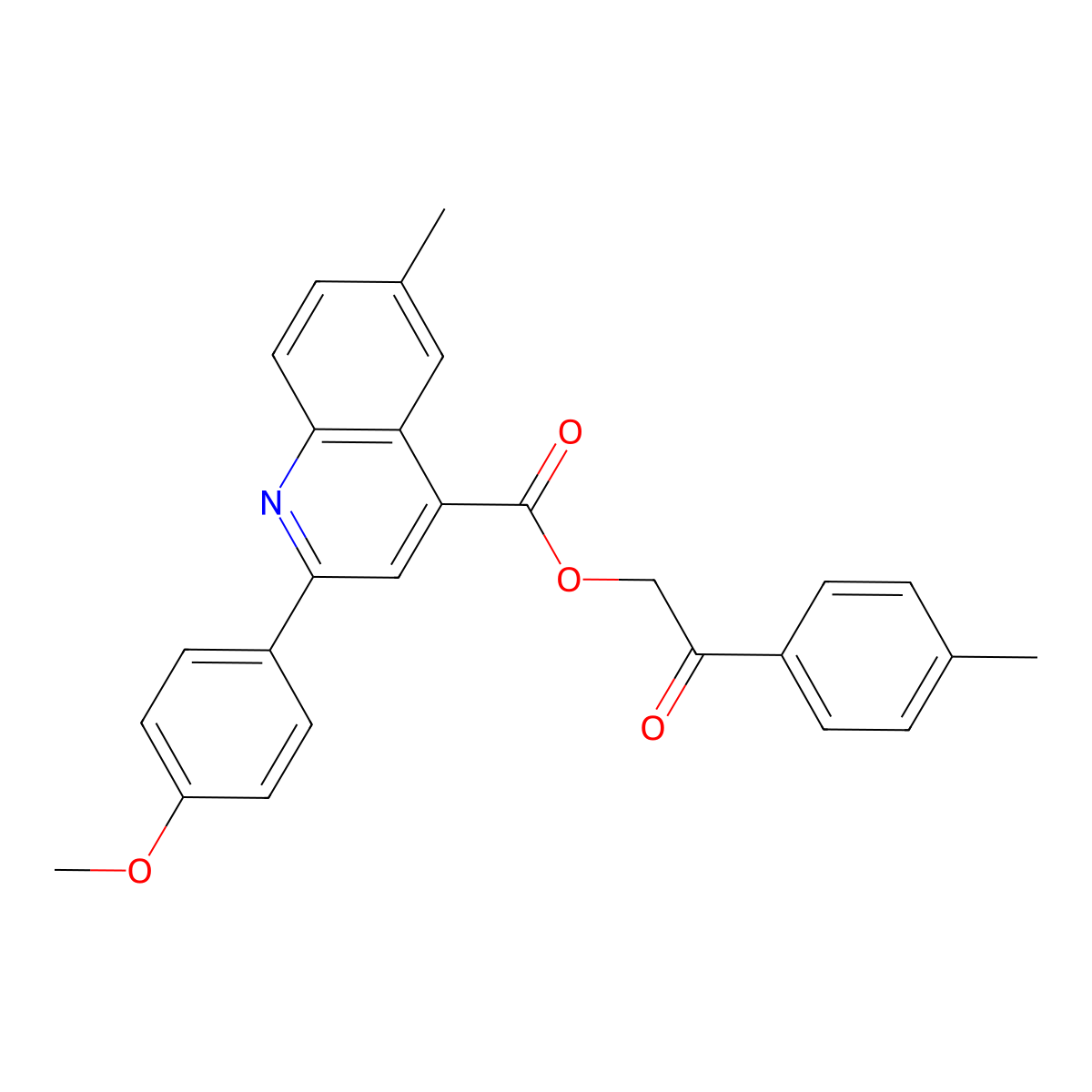 2-(4-Methylphenyl)-2-oxoethyl 2-(4-methoxyphenyl)-6-methyl-4-quinolinecarboxylate molecular structure, CAS 488108-80-1