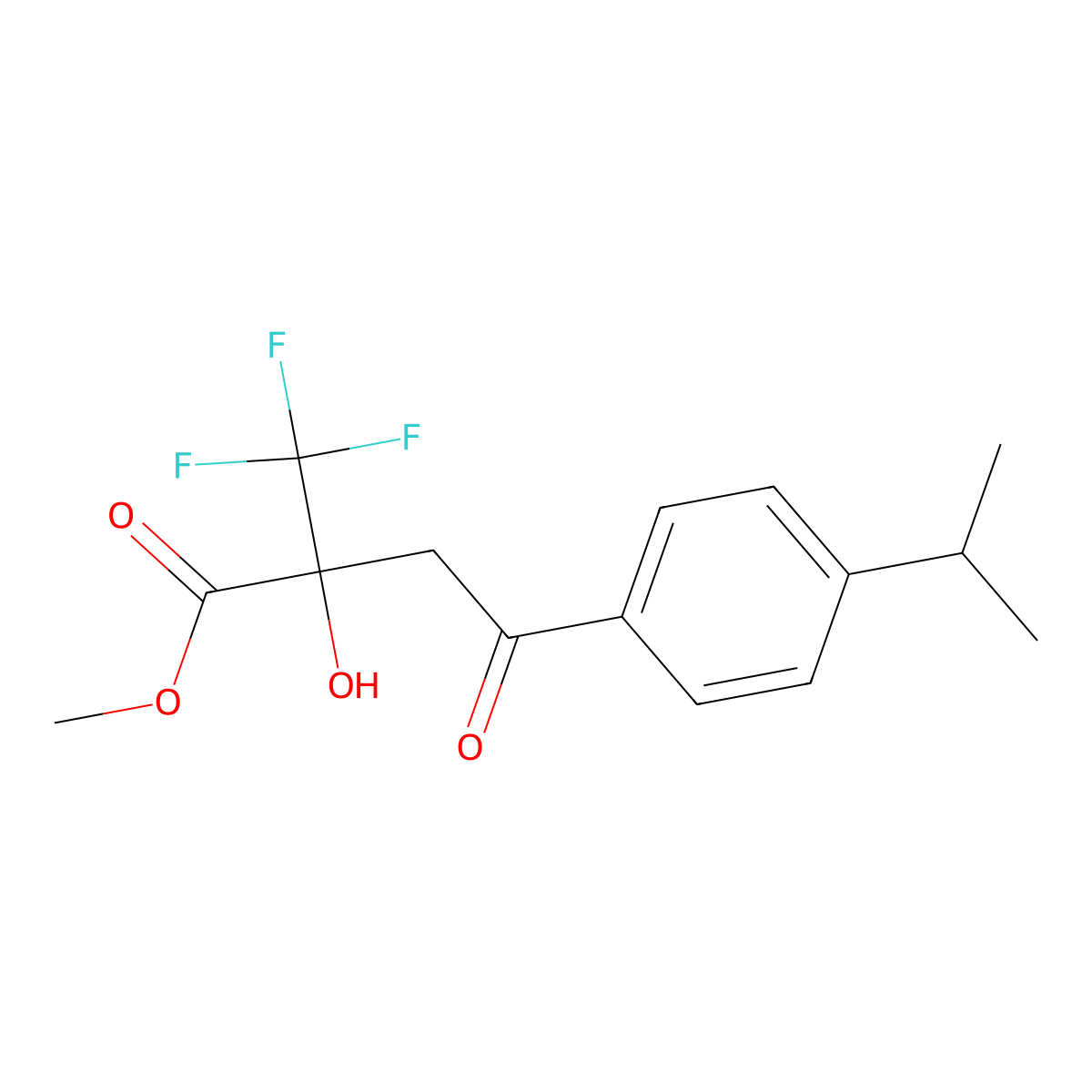 Methyl 2-hydroxy-4-(4-isopropylphenyl)-4-oxo-2-(trifluoromethyl)butanoate molecular structure, CAS 488108-86-7