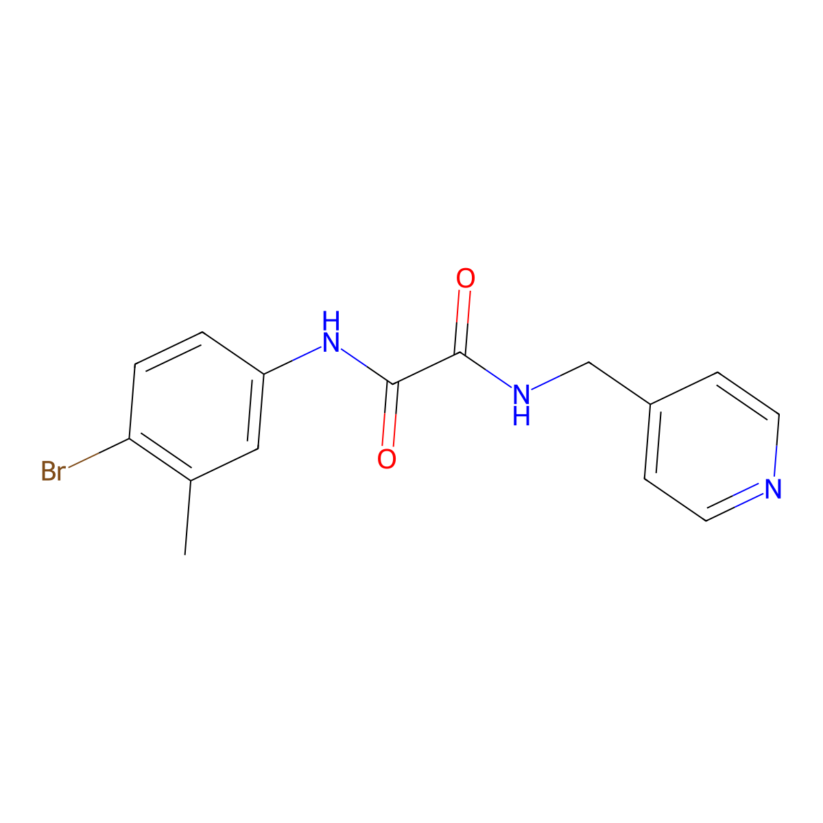 N~1~-(4-bromo-3-methylphenyl)-N~2~-(4-pyridinylmethyl)ethanediamide molecular structure, CAS 488109-07-5