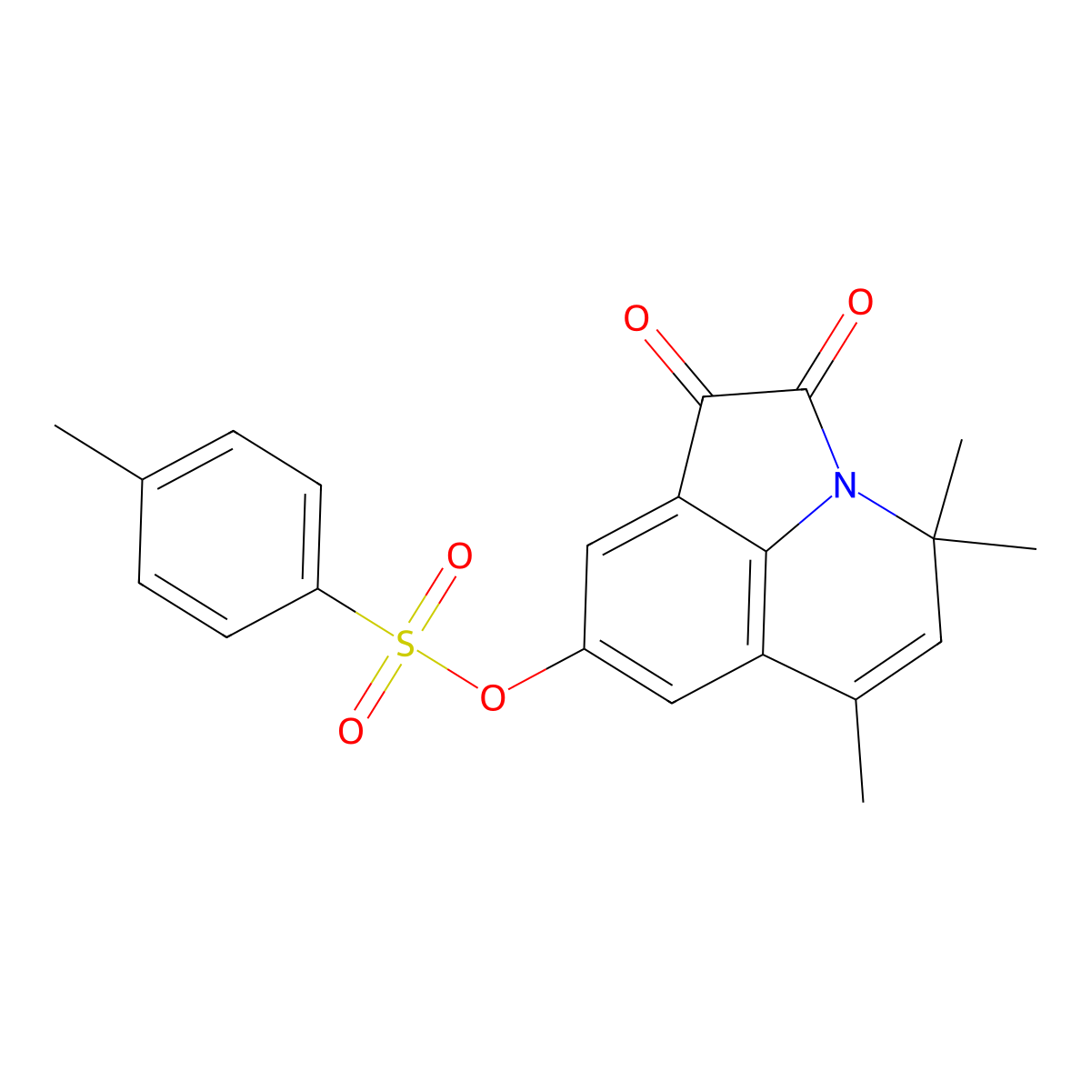 4,4,6-trimethyl-1,2-dioxo-1,2-dihydro-4H-pyrrolo[3,2,1-ij]quinolin-8-yl 4-methylbenzenesulfonate molecular structure, CAS 488110-25-4
