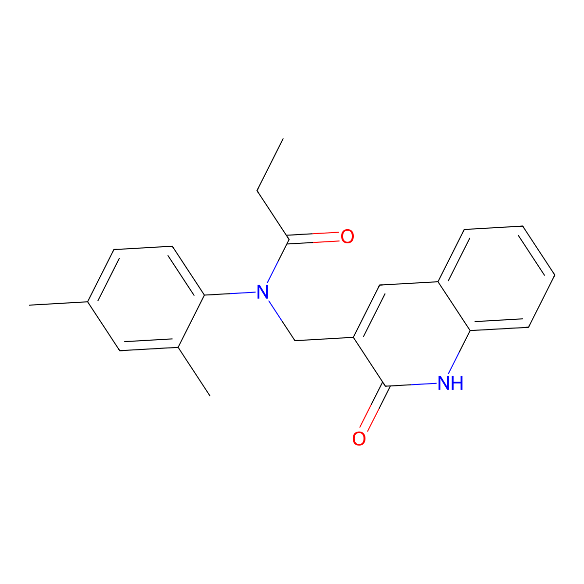 N-(2,4-dimethylphenyl)-N-[(2-oxo-1H-quinolin-3-yl)methyl]propanamide molecular structure, CAS 488110-86-7