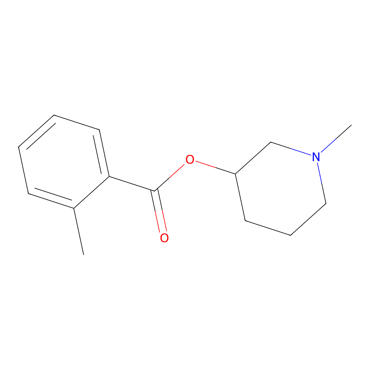 1-Methylpiperidin-3-yl 2-methylbenzoate molecular structure, CAS 488110-95-8