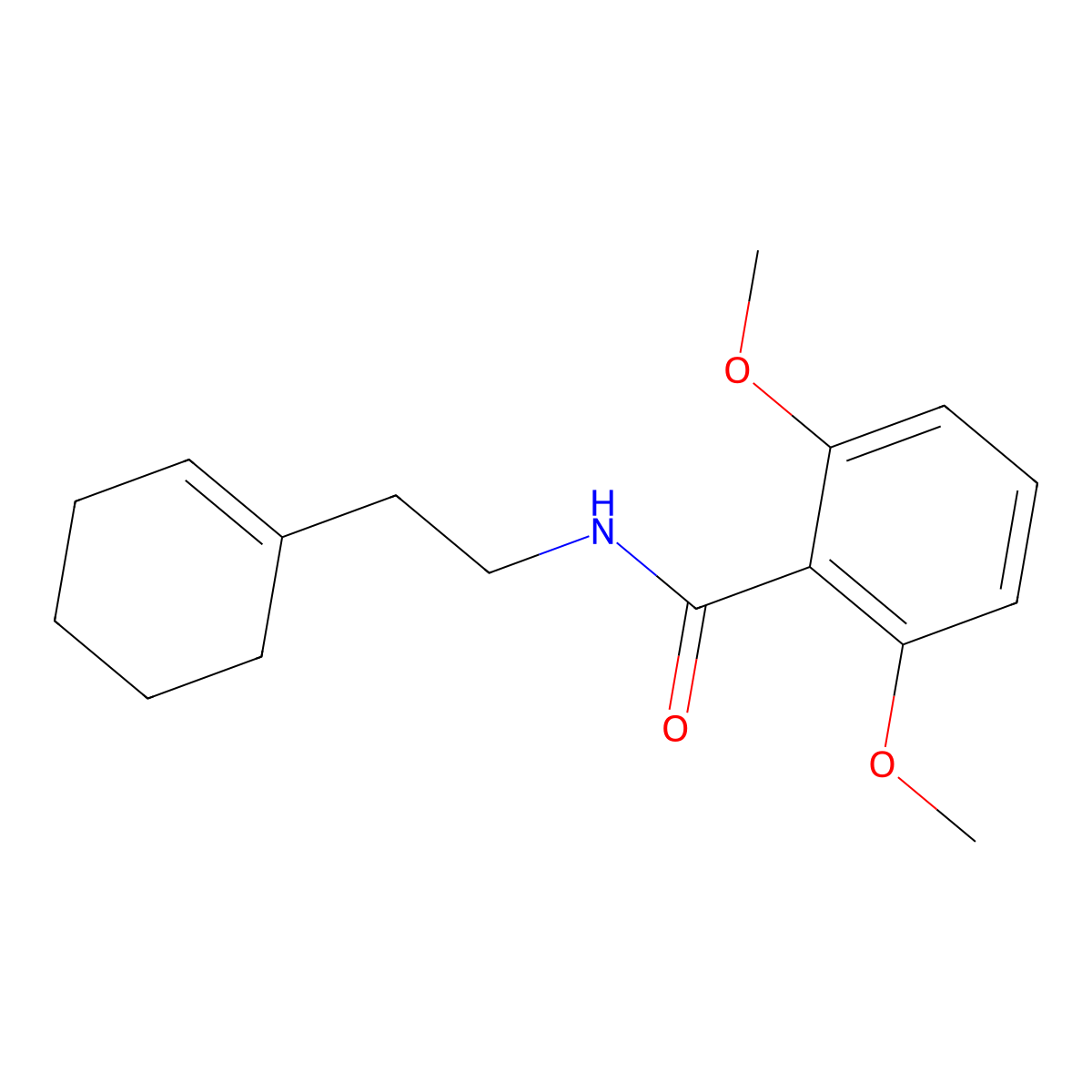 N-[2-(cyclohexen-1-yl)ethyl]-2,6-dimethoxybenzamide molecular structure, CAS 488118-80-5
