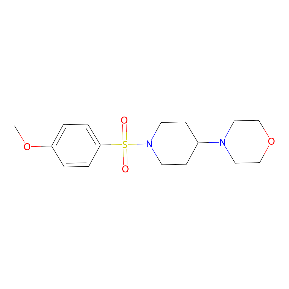 4-[1-(4-Methoxyphenyl)sulfonylpiperidin-4-yl]morpholine molecular structure, CAS 488119-31-9