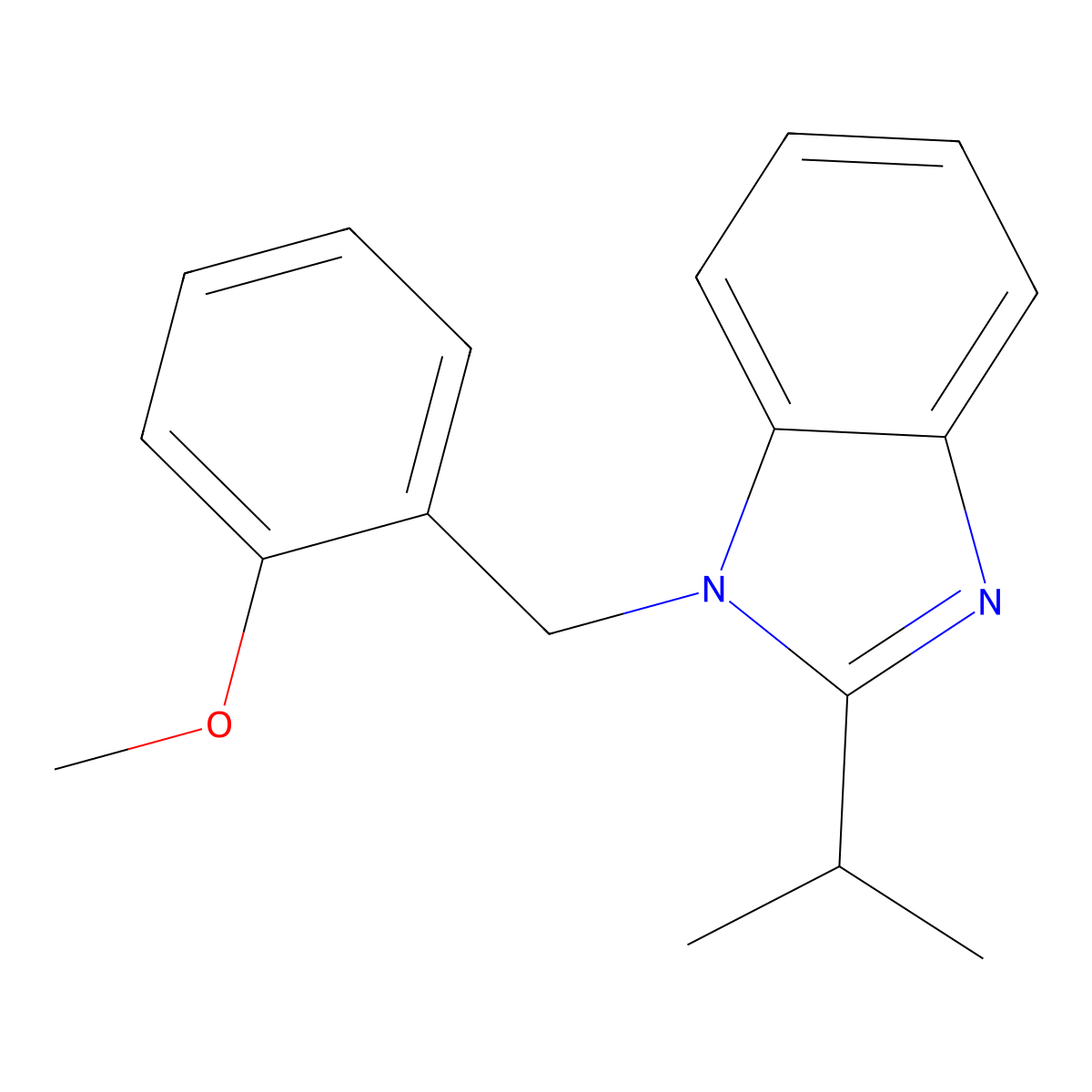 1-[(2-Methoxyphenyl)methyl]-2-propan-2-ylbenzimidazole molecular structure, CAS 488119-66-0