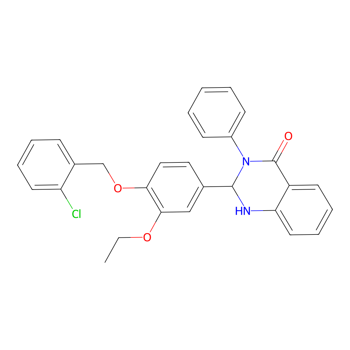 2-[4-[(2-Chlorophenyl)methoxy]-3-ethoxyphenyl]-3-phenyl-1,2-dihydroquinazolin-4-one molecular structure, CAS 488120-27-0