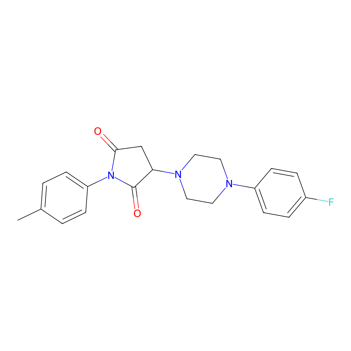 3-[4-(4-Fluorophenyl)piperazin-1-yl]-1-(4-methylphenyl)pyrrolidine-2,5-dione molecular structure, CAS 488121-64-8