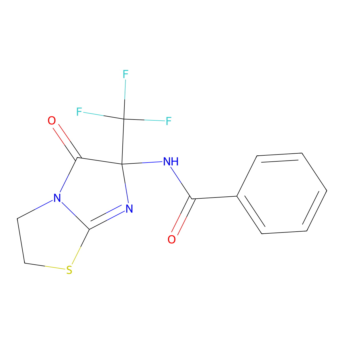 N-[5-oxo-6-(trifluoromethyl)-2,3,5,6-tetrahydroimidazo[2,1-b][1,3]thiazol-6-yl]benzamide molecular structure, CAS 488122-19-6