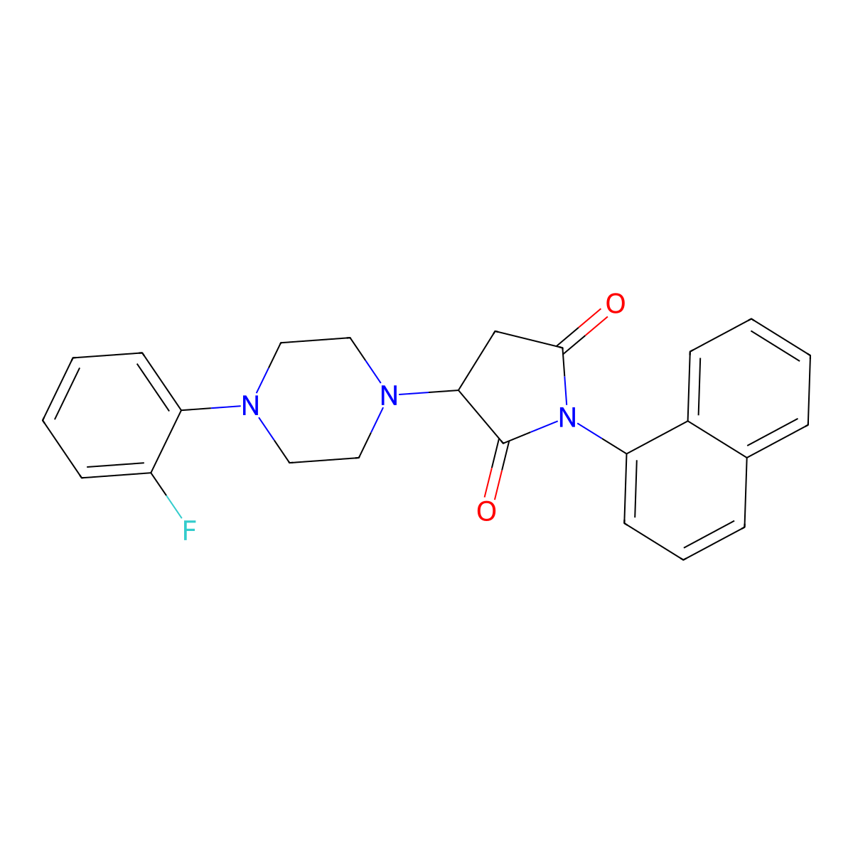 3-[4-(2-Fluorophenyl)piperazin-1-yl]-1-(naphthalen-1-yl)pyrrolidine-2,5-dione molecular structure, CAS 488122-25-4