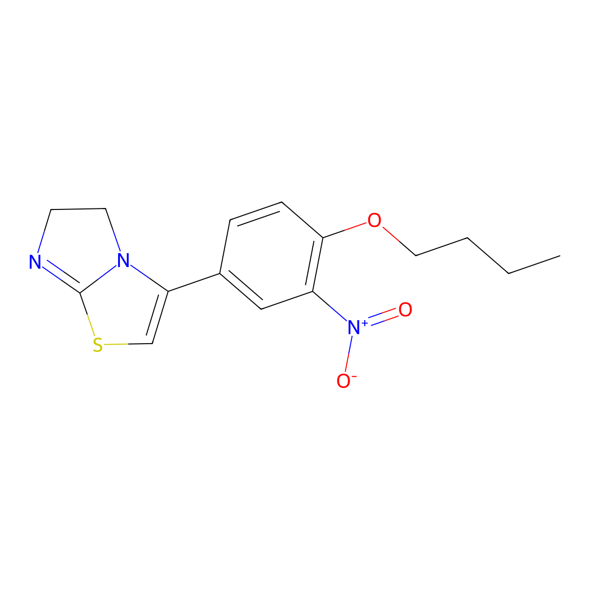 3-(4-Butoxy-3-nitrophenyl)-5,6-dihydroimidazo[2,1-b]thiazole molecular structure, CAS 488122-36-7