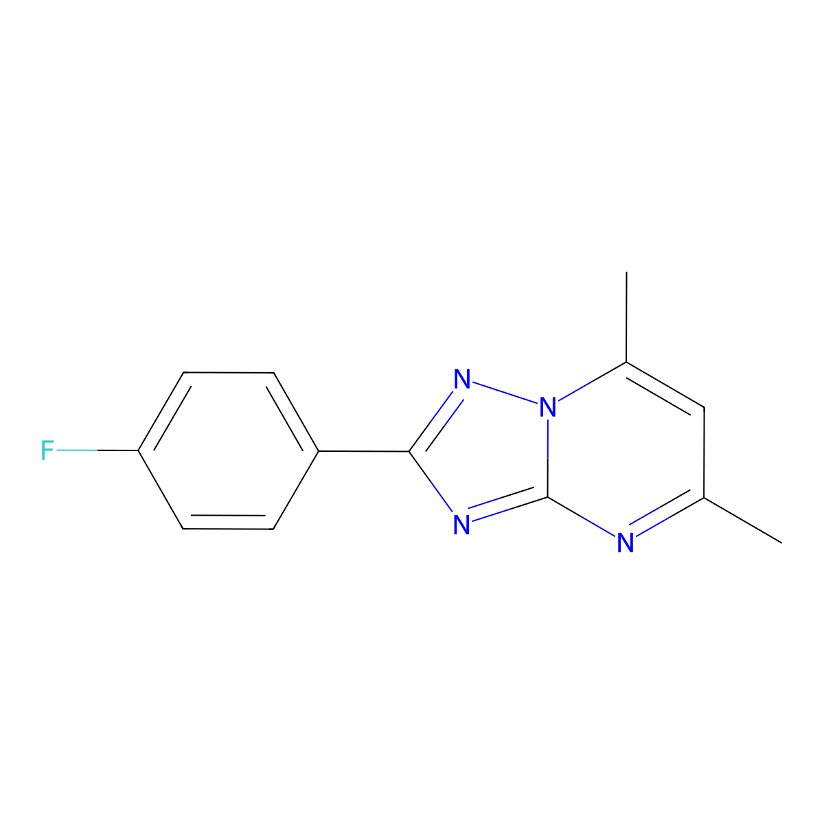 2-(4-Fluorophenyl)-5,7-dimethyl-[1,2,4]triazolo[1,5-a]pyrimidine molecular structure, CAS 488123-08-6