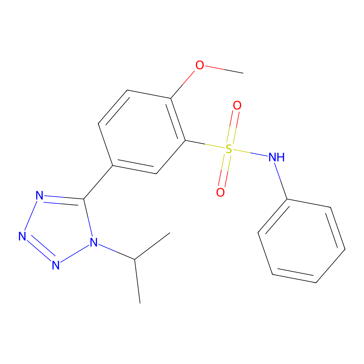 5-(1-isopropyl-1H-tetrazol-5-yl)-2-methoxy-N-phenylbenzenesulfonamide molecular structure, CAS 488128-69-4