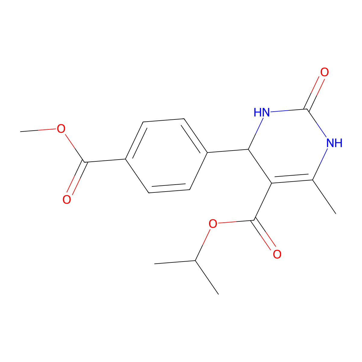 Propan-2-yl 4-[4-(methoxycarbonyl)phenyl]-6-methyl-2-oxo-1,2,3,4-tetrahydropyrimidine-5-carboxylate molecular structure, CAS 488128-78-5
