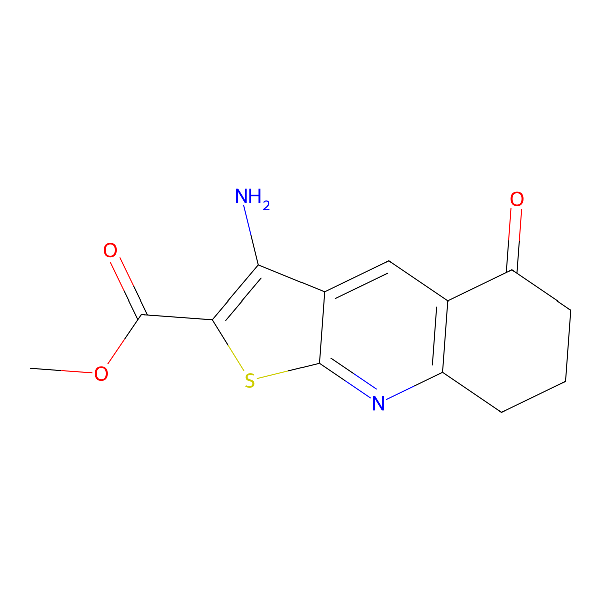 methyl 3-amino-5-oxo-7,8-dihydro-6H-thieno[2,3-b]quinoline-2-carboxylate molecular structure, CAS 488128-83-2
