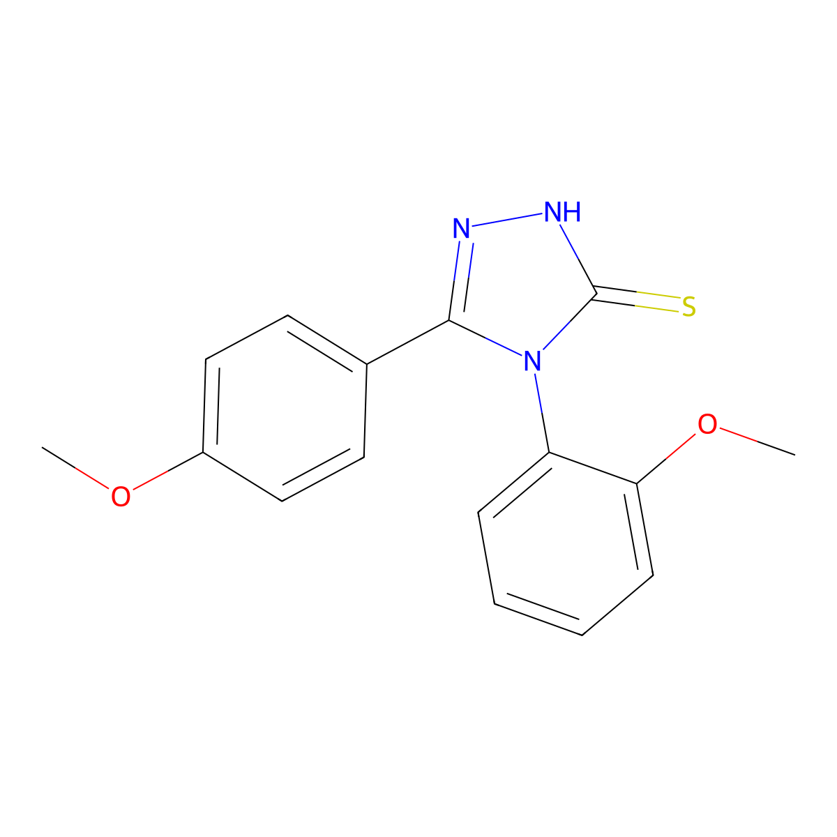 4-(2-methoxyphenyl)-3-(4-methoxyphenyl)-1H-1,2,4-triazole-5-thione molecular structure, CAS 488128-84-3