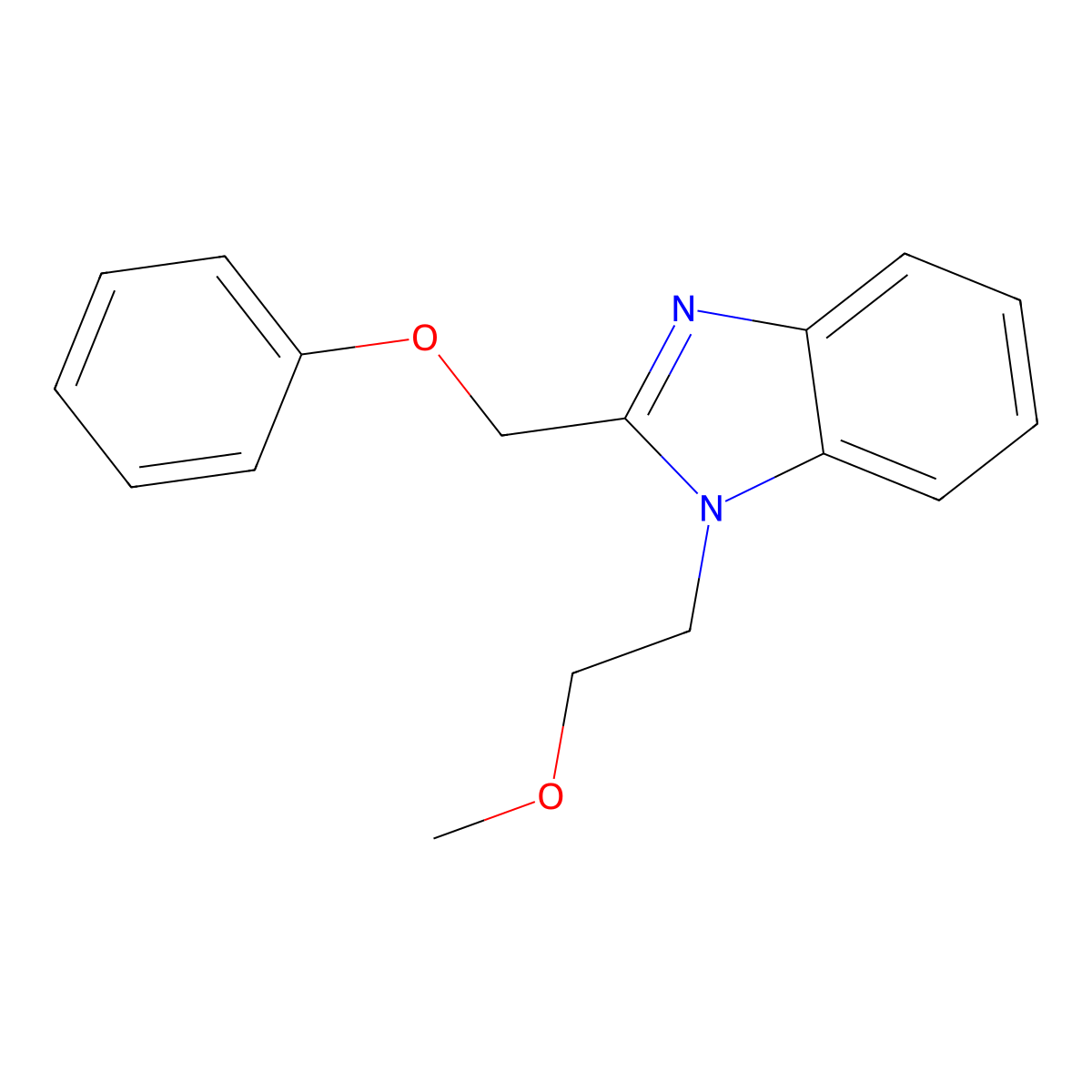 1-(2-methoxyethyl)-2-(phenoxymethyl)-1H-benzo[d]imidazole molecular structure, CAS 488128-99-0