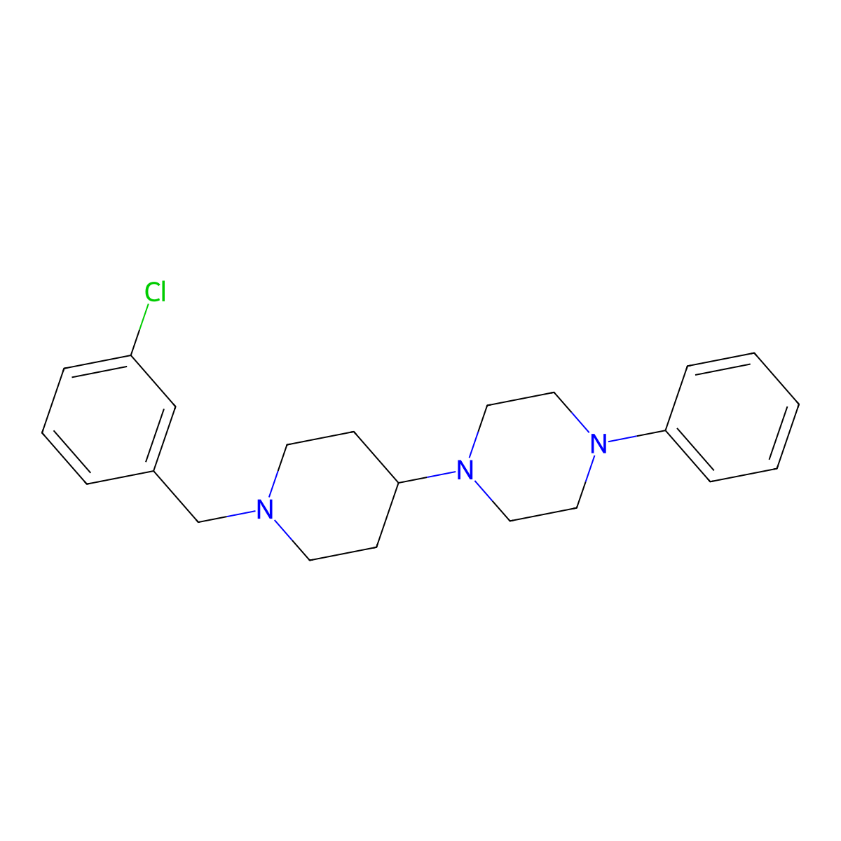1-[1-[(3-Chlorophenyl)methyl]piperidin-4-yl]-4-phenylpiperazine molecular structure, CAS 488130-18-3