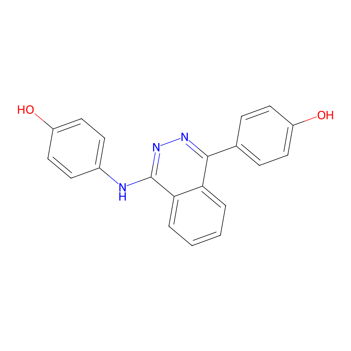 4-{4-[(4-Hydroxyphenyl)amino]phthalazin-1-yl}phenol molecular structure, CAS 488130-79-6