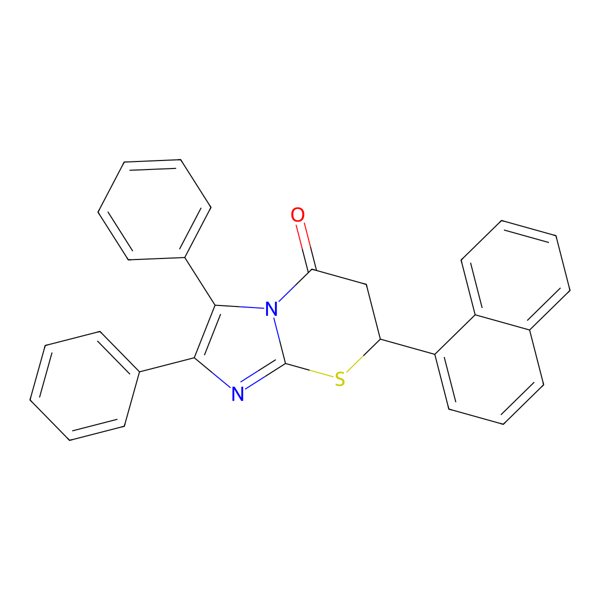 7-(naphthalen-1-yl)-2,3-diphenyl-6,7-dihydro-5H-imidazo[2,1-b][1,3]thiazin-5-one molecular structure, CAS 488131-43-7